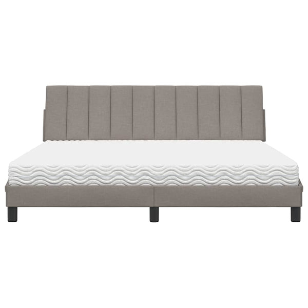vidaXL Bed with Mattress "Hanko" Taupe 180x200 cm Fabric