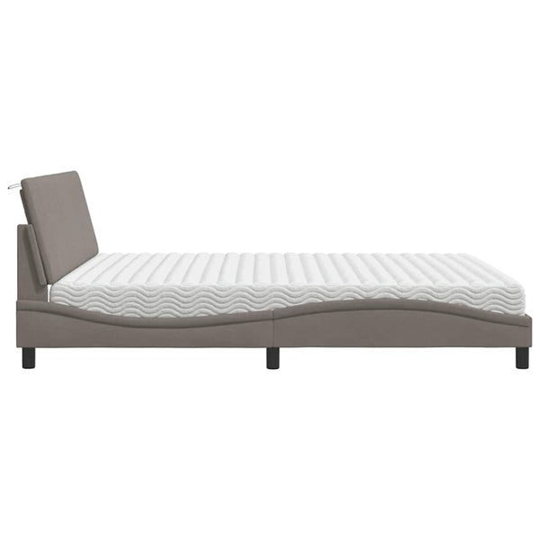 vidaXL Bed with Mattress "Hanko" Taupe 180x200 cm Fabric