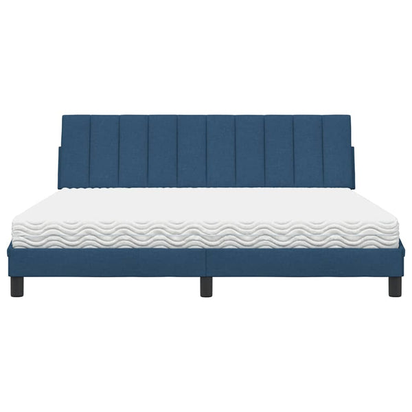 vidaXL Bed with Mattress "Hanko" Blue 180x200 cm Fabric