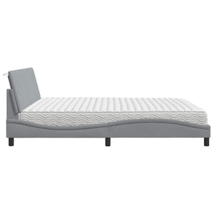 vidaXL Bed with Mattress "Hanko" Light Grey 200x200 cm Fabric