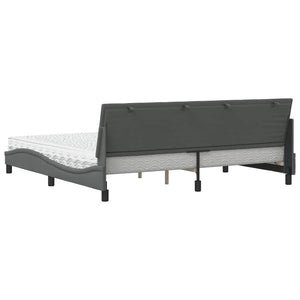 vidaXL Bed with Mattress "Hanko" Dark Gray 200x200 cm Fabric