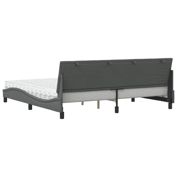 vidaXL Bed with Mattress "Hanko" Dark Gray 200x200 cm Fabric