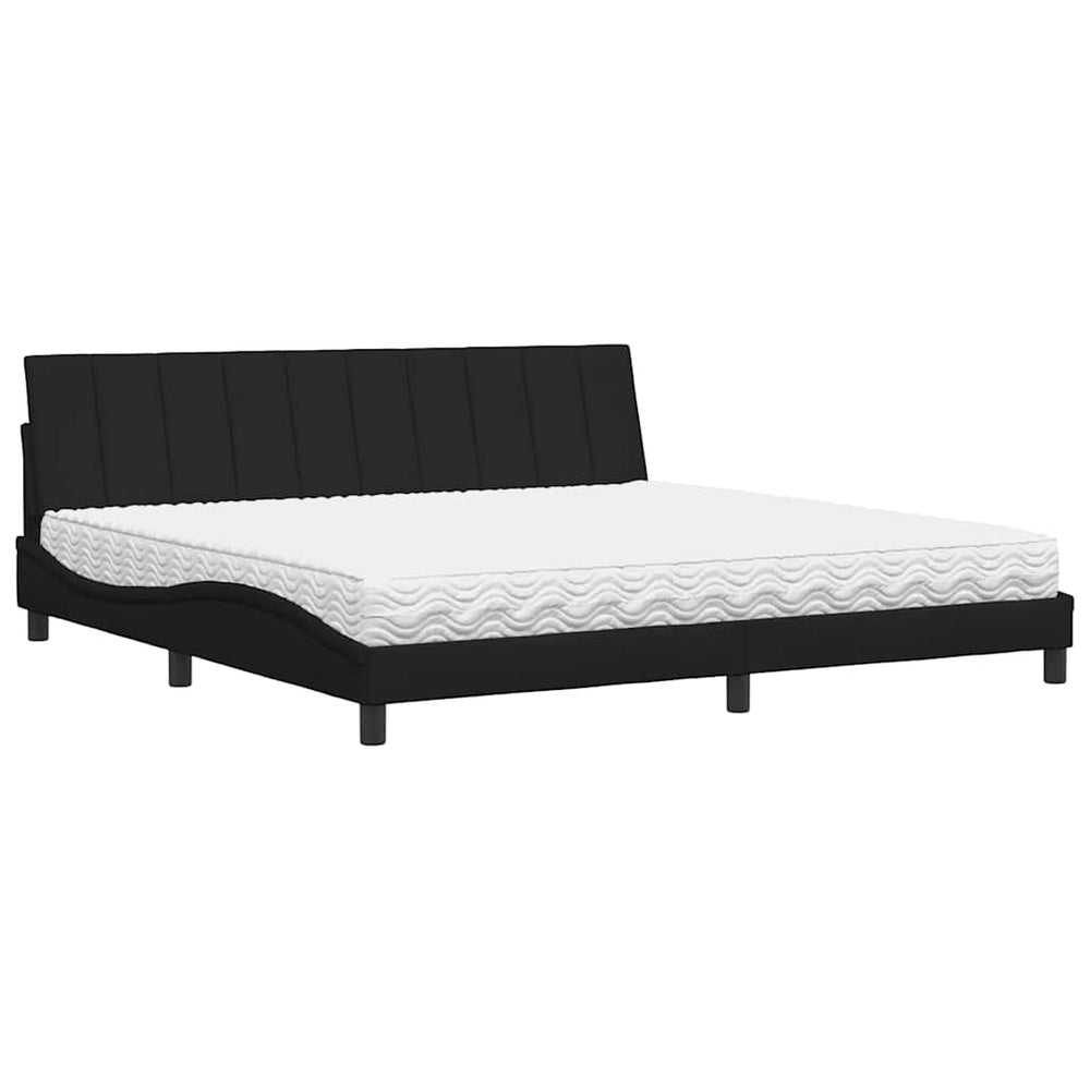vidaXL Bed with Mattress "Hanko" Black 200x200 cm Fabric