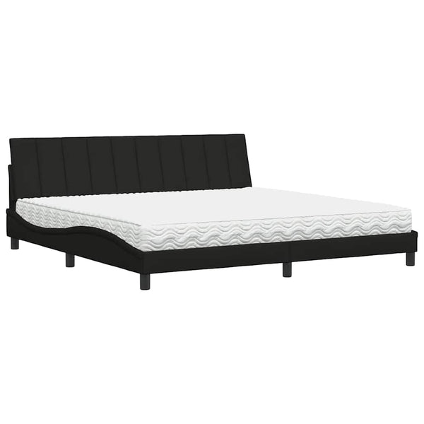 vidaXL Bed with Mattress "Hanko" Black 200x200 cm Fabric