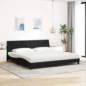vidaXL Bed with Mattress "Hanko" Black 200x200 cm Fabric