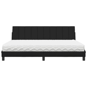 vidaXL Bed with Mattress "Hanko" Black 200x200 cm Fabric