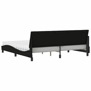 vidaXL Bed with Mattress "Hanko" Black 200x200 cm Fabric