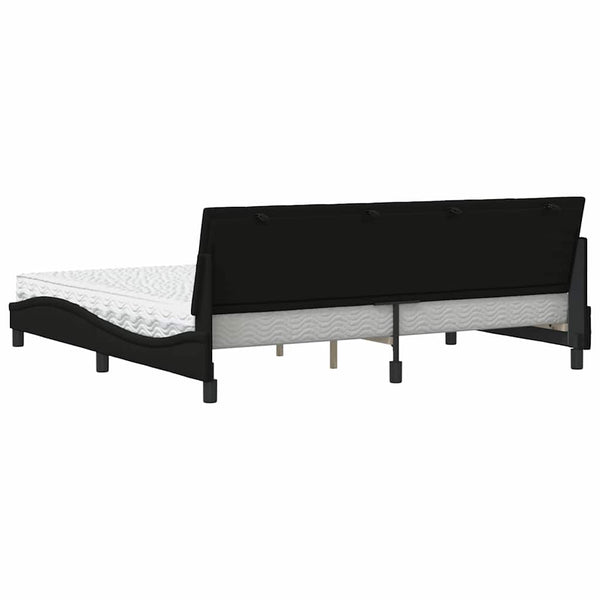 vidaXL Bed with Mattress "Hanko" Black 200x200 cm Fabric