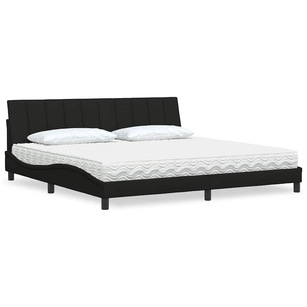 vidaXL Bed with Mattress "Hanko" Black 200x200 cm Fabric