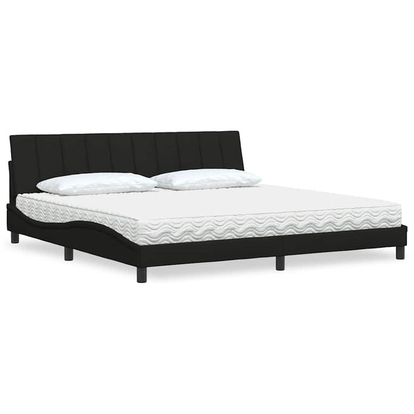 vidaXL Bed with Mattress "Hanko" Black 200x200 cm Fabric