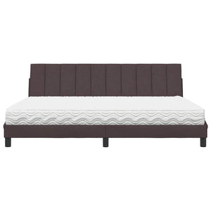 vidaXL Bed with Mattress "Hanko" Dark Brown 200x200 cm Fabric