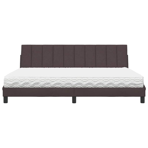 vidaXL Bed with Mattress "Hanko" Dark Brown 200x200 cm Fabric