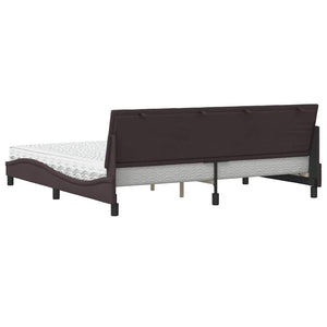 vidaXL Bed with Mattress "Hanko" Dark Brown 200x200 cm Fabric