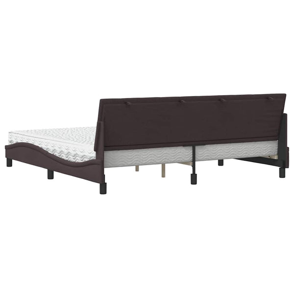 vidaXL Bed with Mattress "Hanko" Dark Brown 200x200 cm Fabric