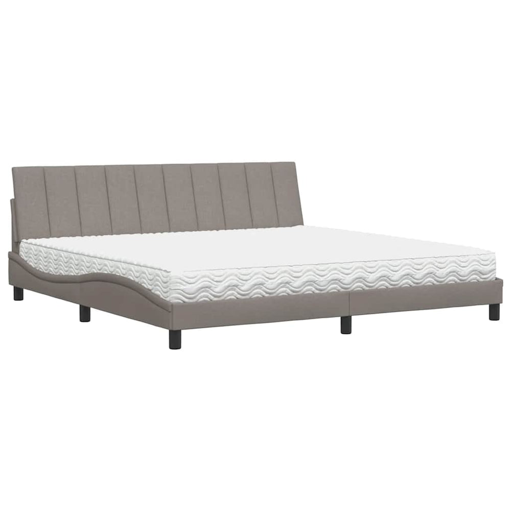 vidaXL Bed with Mattress "Hanko" Taupe 200x200 cm Fabric