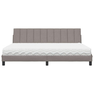 vidaXL Bed with Mattress "Hanko" Taupe 200x200 cm Fabric
