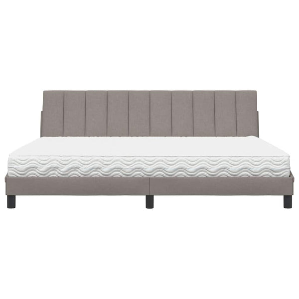 vidaXL Bed with Mattress "Hanko" Taupe 200x200 cm Fabric