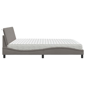 vidaXL Bed with Mattress "Hanko" Taupe 200x200 cm Fabric