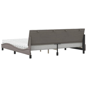 vidaXL Bed with Mattress "Hanko" Taupe 200x200 cm Fabric