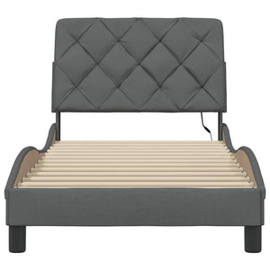 vidaXL LED Bed Frame without Mattress Dark Grey 80x200 cm Fabric