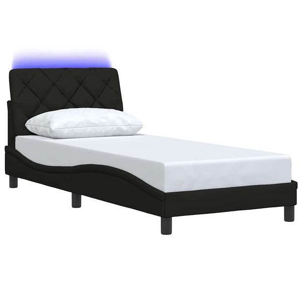 vidaXL LED Bed Frame without Mattress Black 80x200 cm Fabric