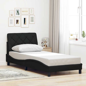 vidaXL LED Bed Frame without Mattress Black 80x200 cm Fabric