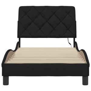vidaXL LED Bed Frame without Mattress Black 80x200 cm Fabric