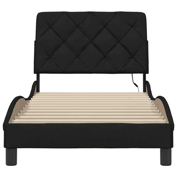 vidaXL LED Bed Frame without Mattress Black 80x200 cm Fabric