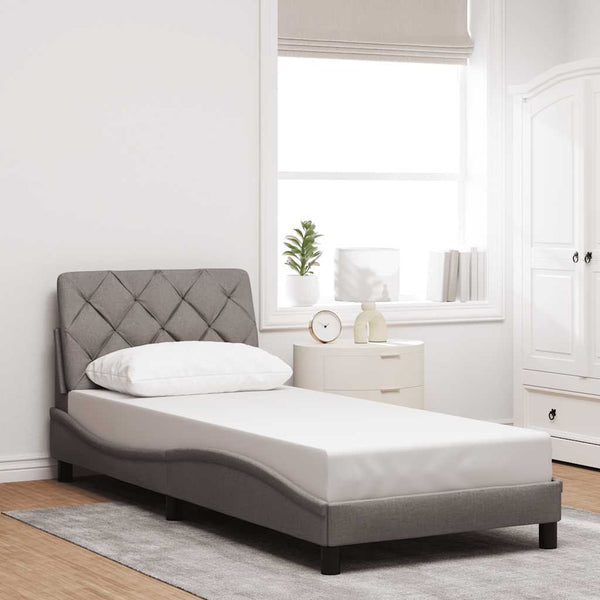 vidaXL Bed Frame with LED, without Mattress, Taupe 80x200 cm Fabric