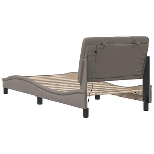 vidaXL Bed Frame with LED, without Mattress, Taupe 80x200 cm Fabric