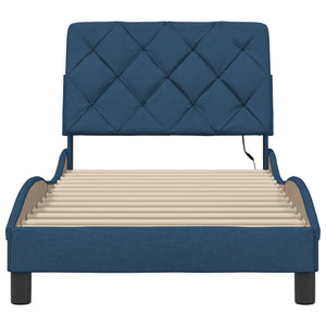 vidaXL LED Bed Frame without Mattress Blue 80x200 cm Fabric