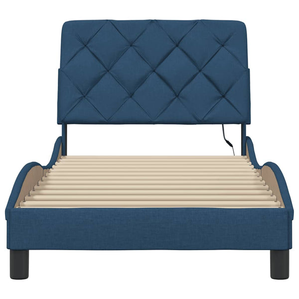 vidaXL LED Bed Frame without Mattress Blue 80x200 cm Fabric