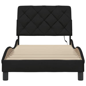 vidaXL LED Bed Frame with Slats Without Mattress Black 90x190 cm Fabric