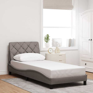 vidaXL LED Bed Frame without Mattress Taupe 90x190 cm Fabric