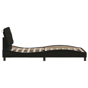 vidaXL LED Bed Frame without Mattress Black 90x200 cm Fabric