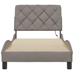vidaXL LED Bed Frame without Mattress Taupe 90x200 cm Fabric