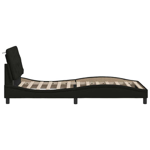 vidaXL LED Bed Frame without Mattress Black 100x200 cm Fabric