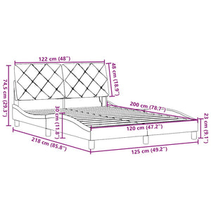 vidaXL LED Bed Frame without Mattress Black 120x200 cm Fabric