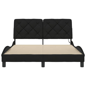 vidaXL LED Bed Frame without Mattress Black 120x200 cm Fabric