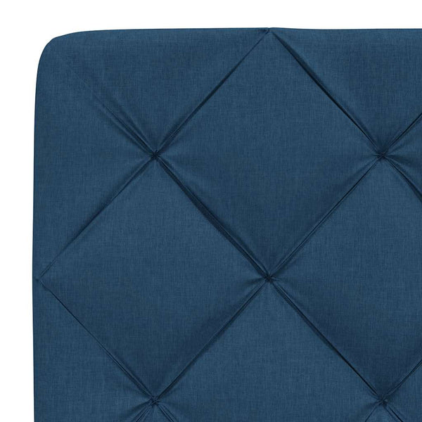 vidaXL LED Bed Frame without Mattress Blue 120x200 cm Fabric