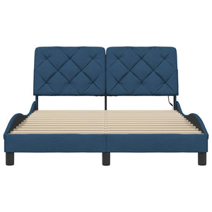 vidaXL LED Bed Frame without Mattress Blue 120x200 cm Fabric