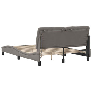 vidaXL LED Bed Frame without Mattress Taupe 140x200 cm Fabric