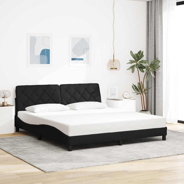 vidaXL LED Bed Frame without Mattress Black 180x200 cm Fabric