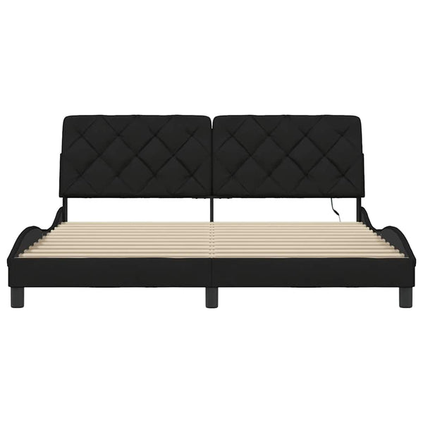 vidaXL LED Bed Frame without Mattress Black 180x200 cm Fabric