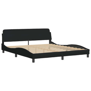 vidaXL LED Bed Frame without Mattress Black 180x200 cm Fabric