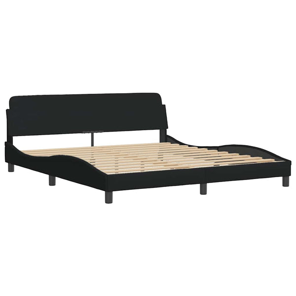 vidaXL LED Bed Frame without Mattress Black 180x200 cm Fabric