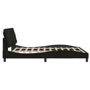 vidaXL LED Bed Frame without Mattress Black 180x200 cm Fabric