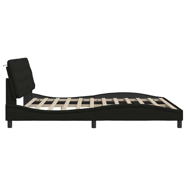 vidaXL LED Bed Frame without Mattress Black 180x200 cm Fabric