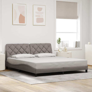 vidaXL LED Bed Frame without Mattress Taupe 180x200 cm Fabric