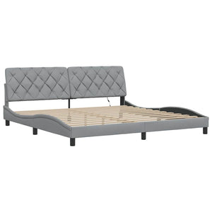 vidaXL LED Bed Frame without Mattress Light Gray 200x200 cm Fabric